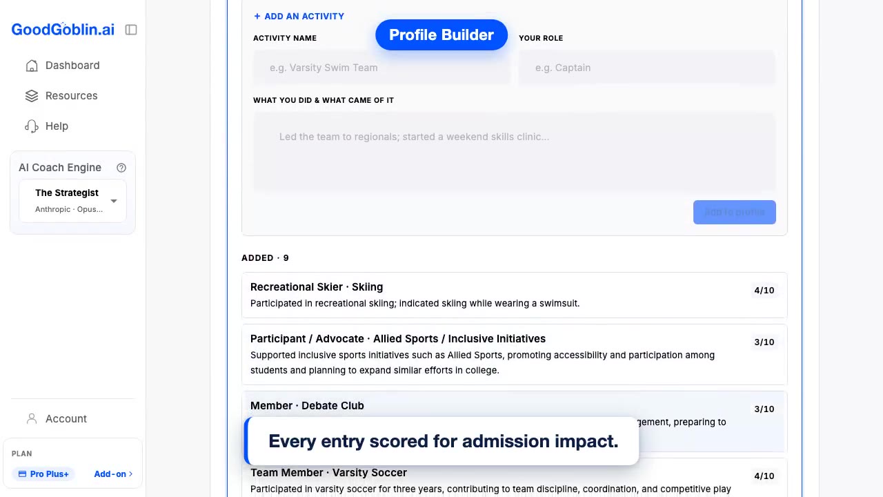 Applicant Profile Builder — Walkthrough